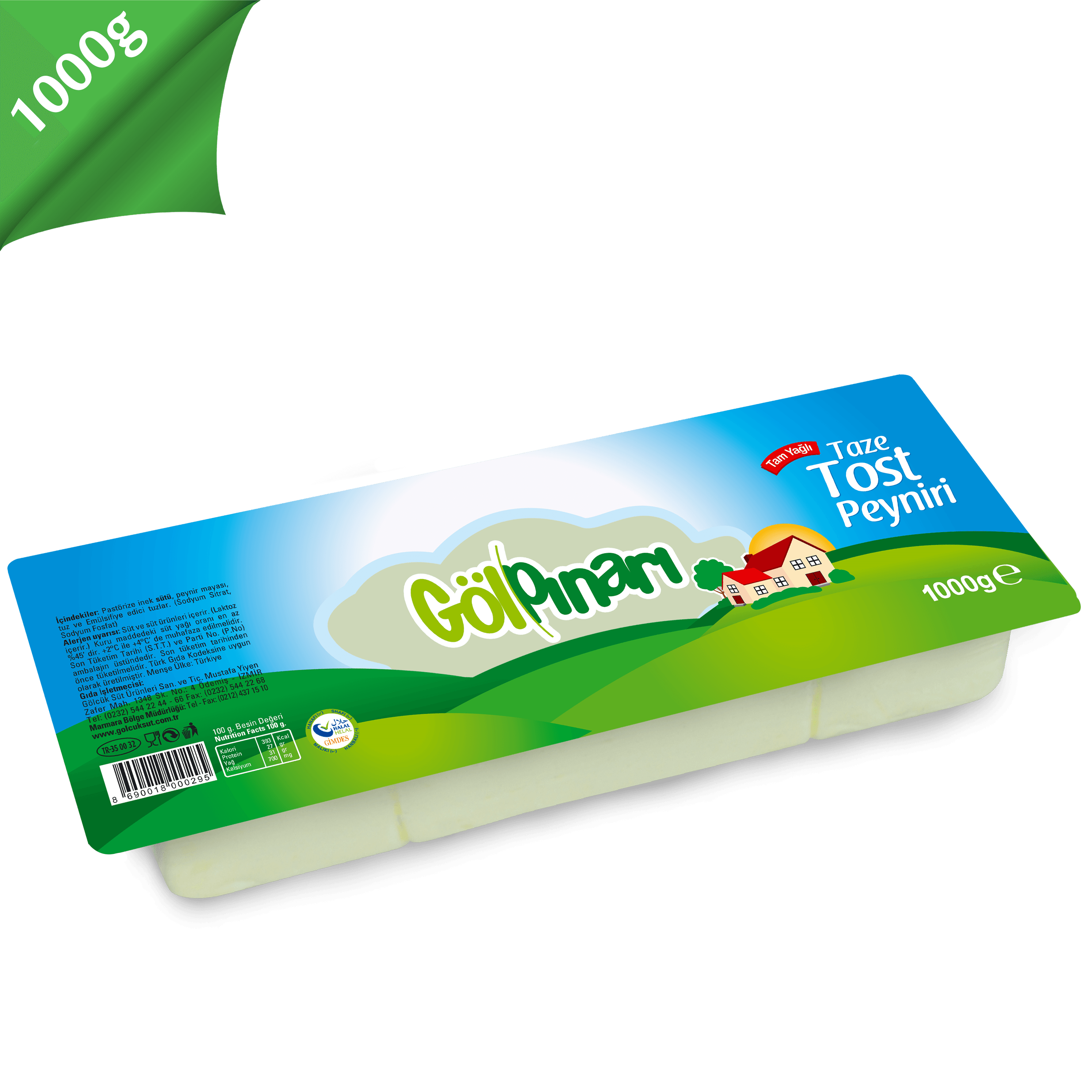 1000 GR GÖLPINARI TAM YAĞLI TAZE TOST PEYNİRİ | GÖLCÜK SÜT VE SÜT ÜRÜNLERİ